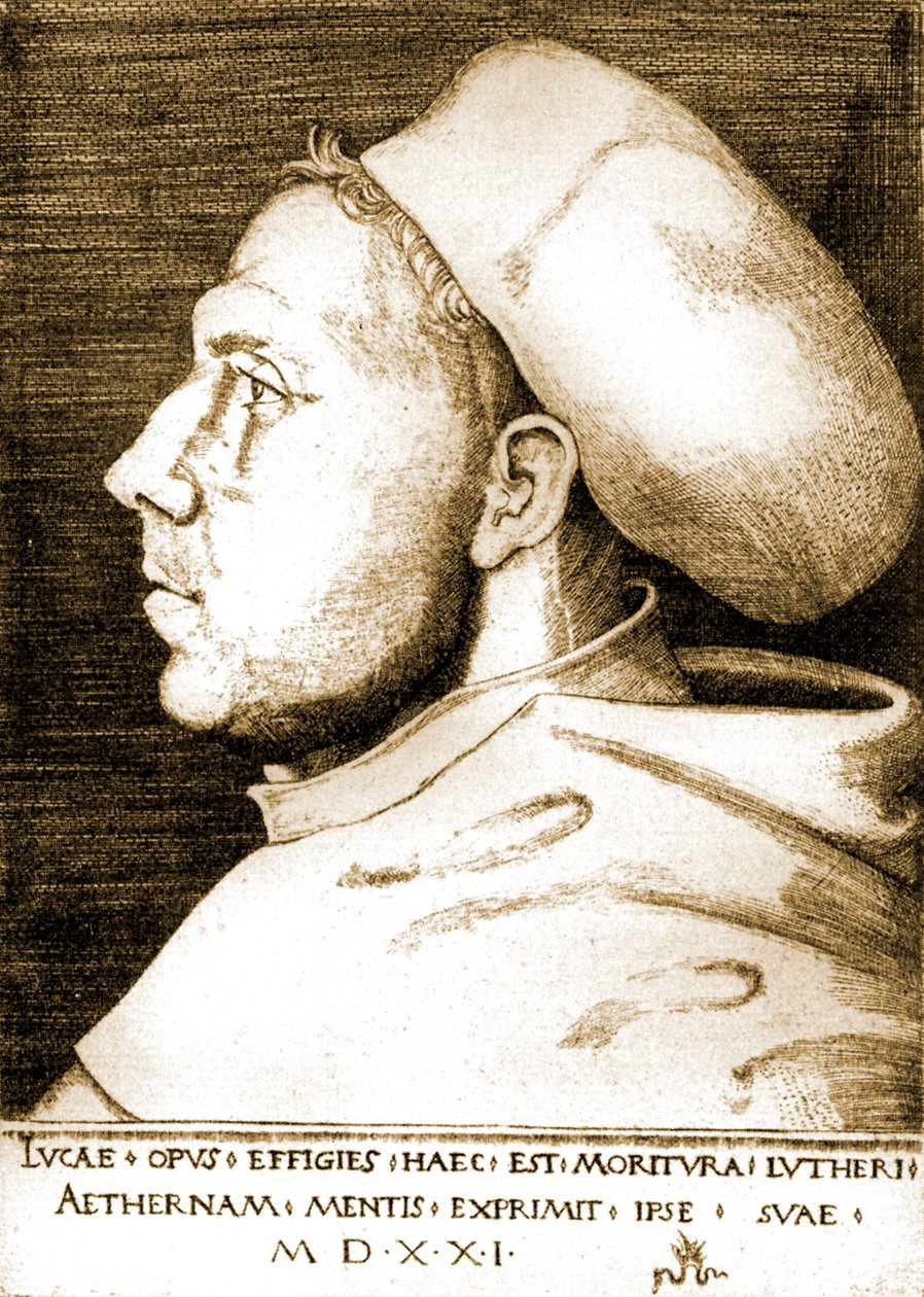 Maarten Luther als monnik door Lucas the Elder Cranach