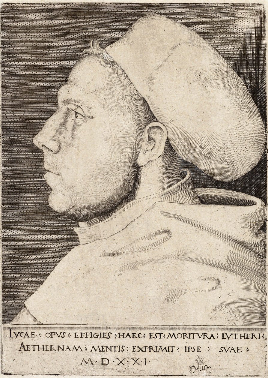 Martin Luther als een Augustijner monnik door Lucas Cranach de Oude 1521 door Lucas the Elder Cranach