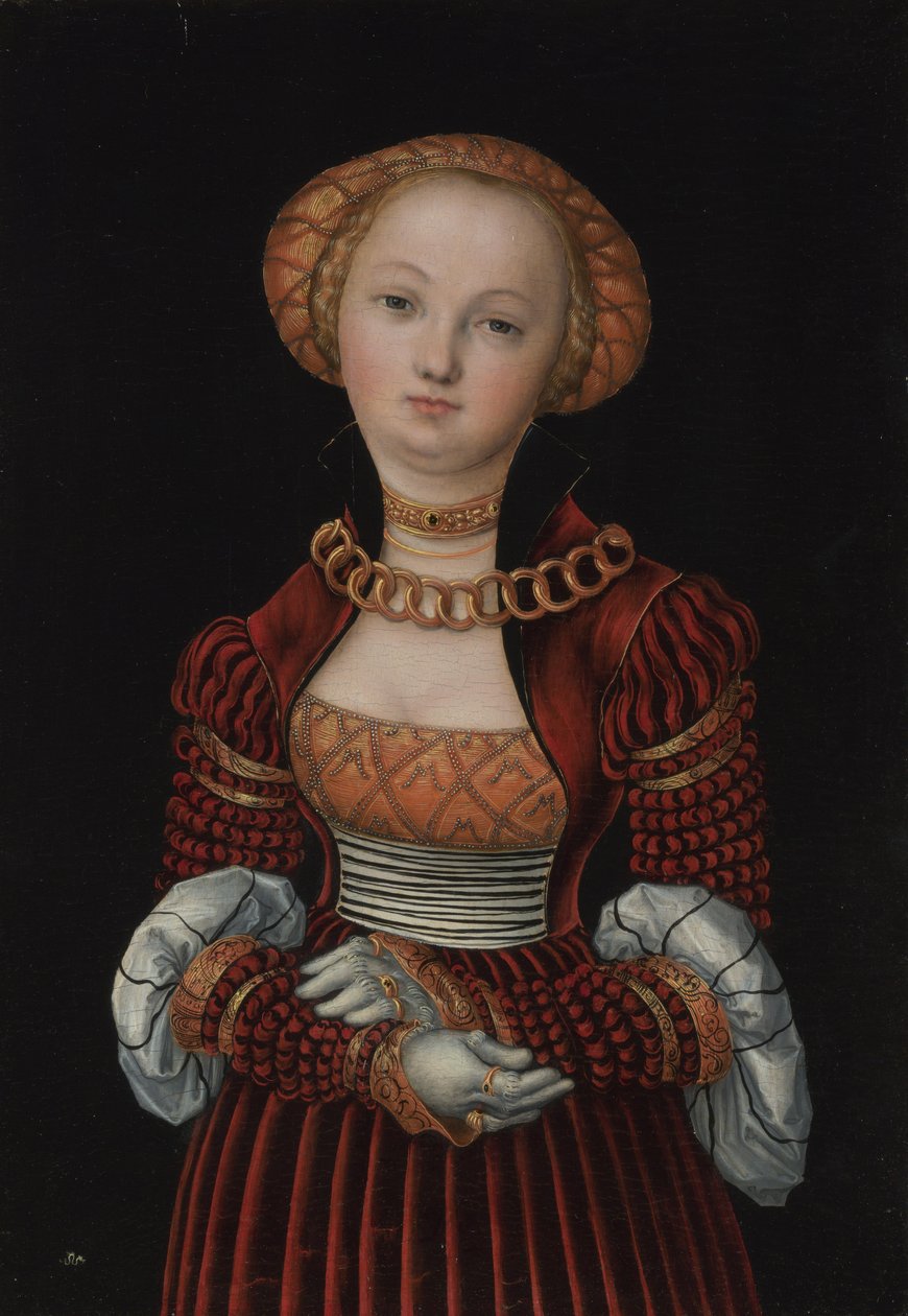 Portret van een vrouw door Lucas the Elder Cranach