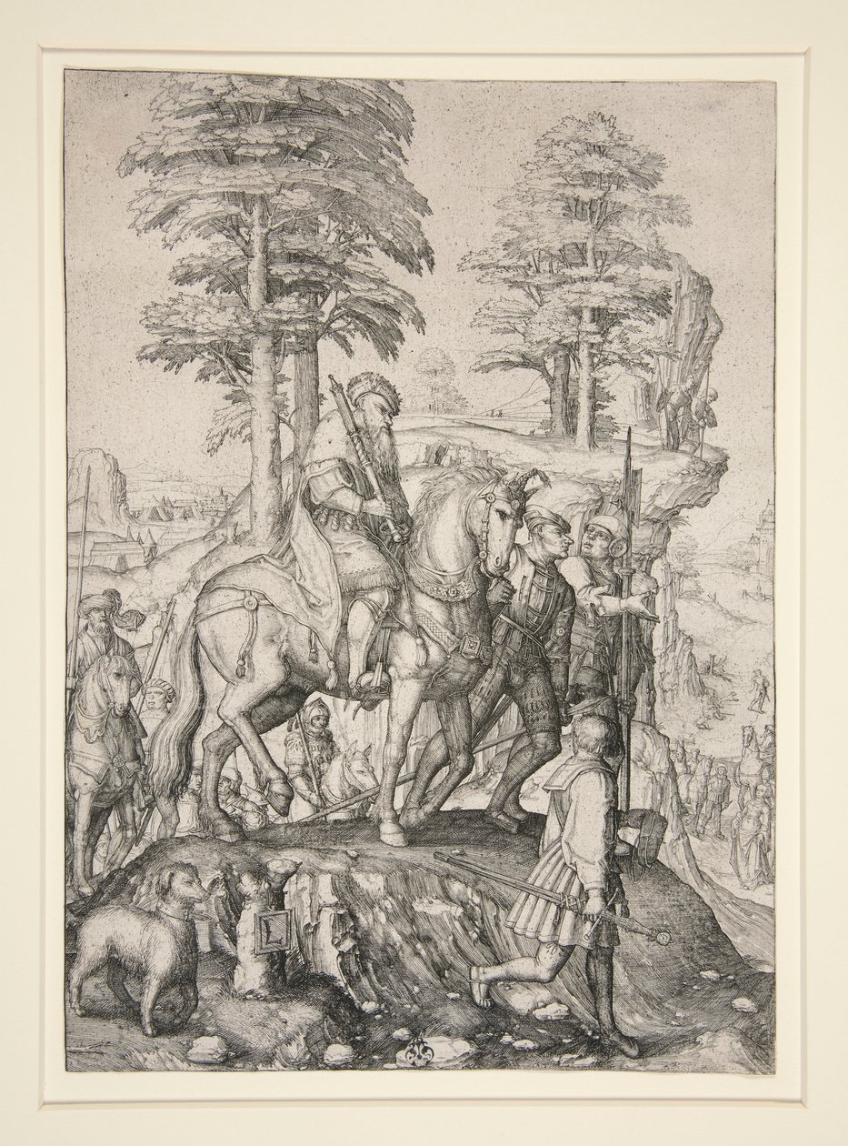Abigail voor David door Lucas van Leyden