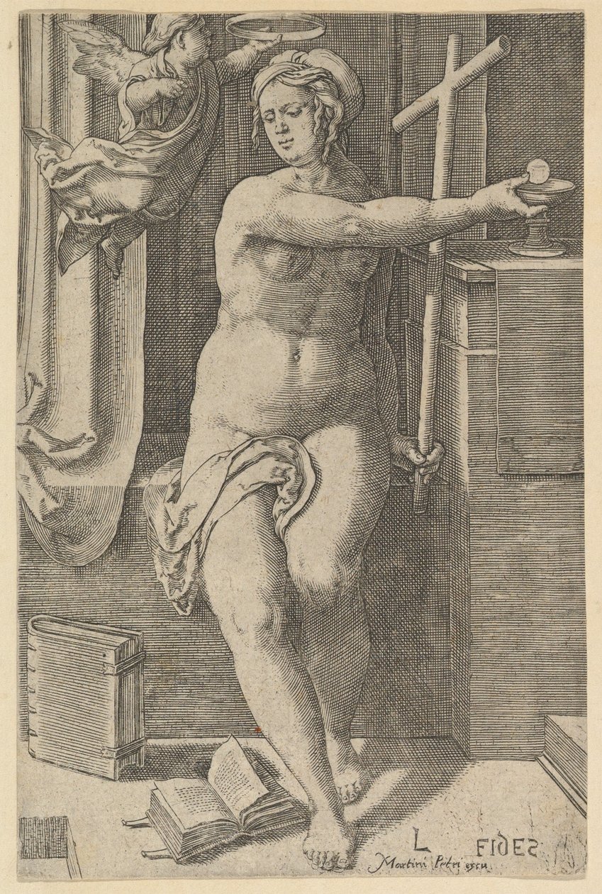 Geloof, uit de serie De Zeven Deugden door Lucas van Leyden