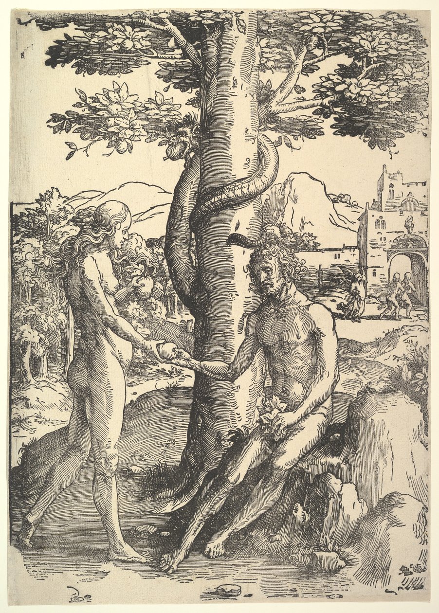De Val van de Mens, Adam en Eva, ca. 1514 door Lucas van Leyden