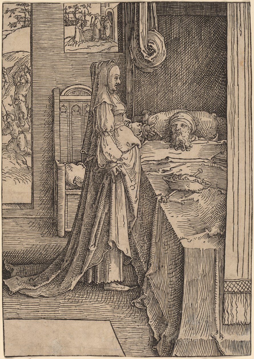 Izebel en Achab door Lucas van Leyden