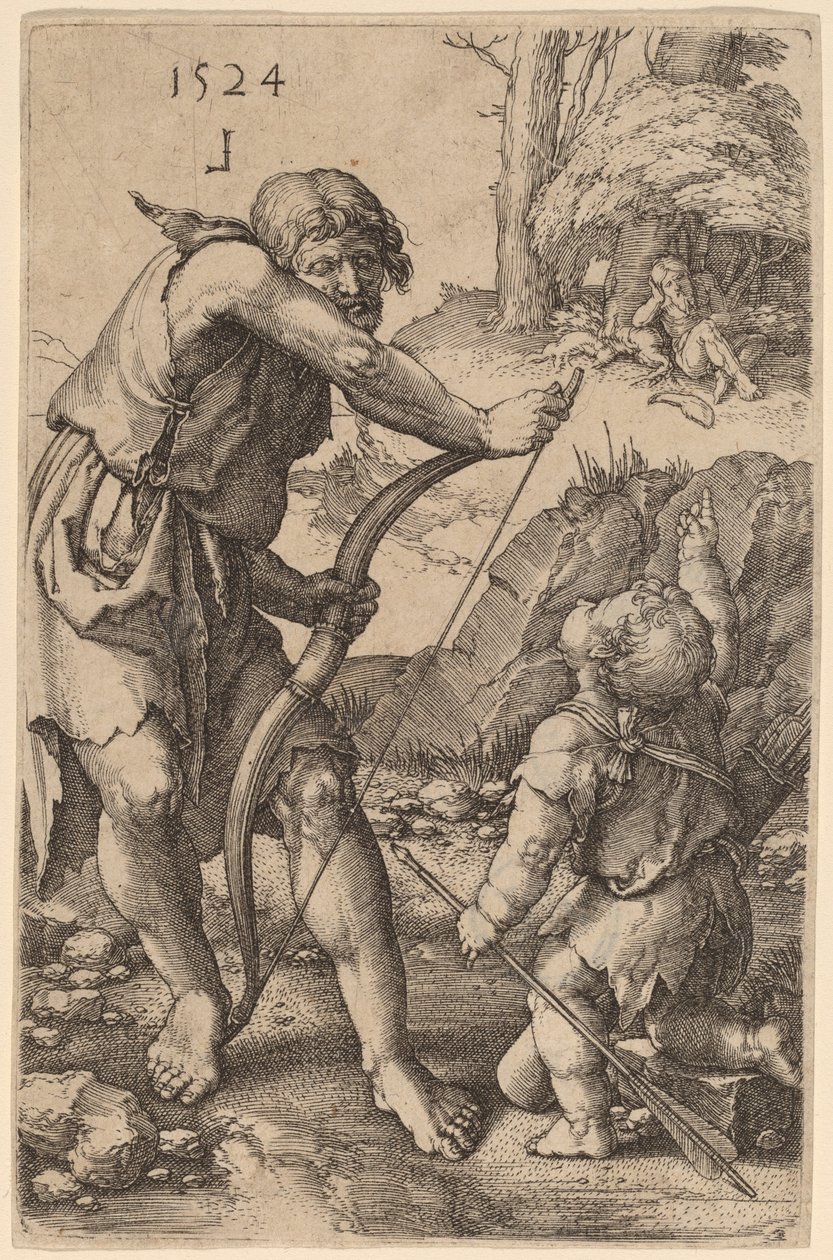 Lamech en Kaïn door Lucas van Leyden