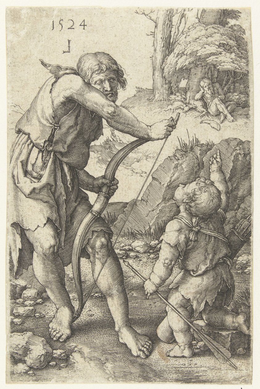 Lamech en Kaïn door Lucas van Leyden