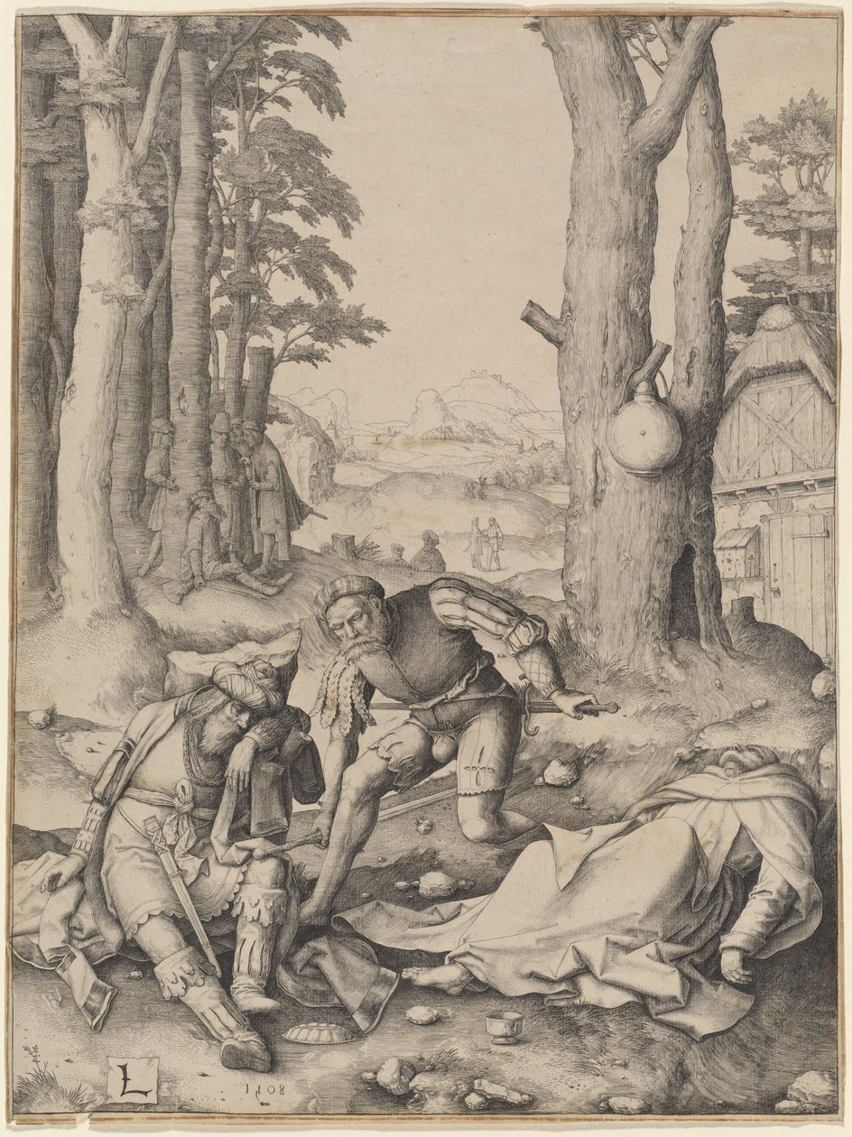 Mahomet en de Monnik Sergius door Lucas van Leyden