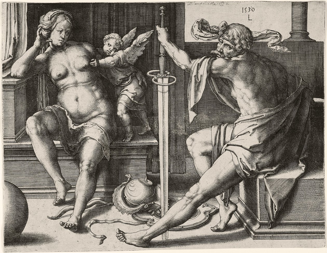 Mars, Venus en Cupido door Lucas van Leyden
