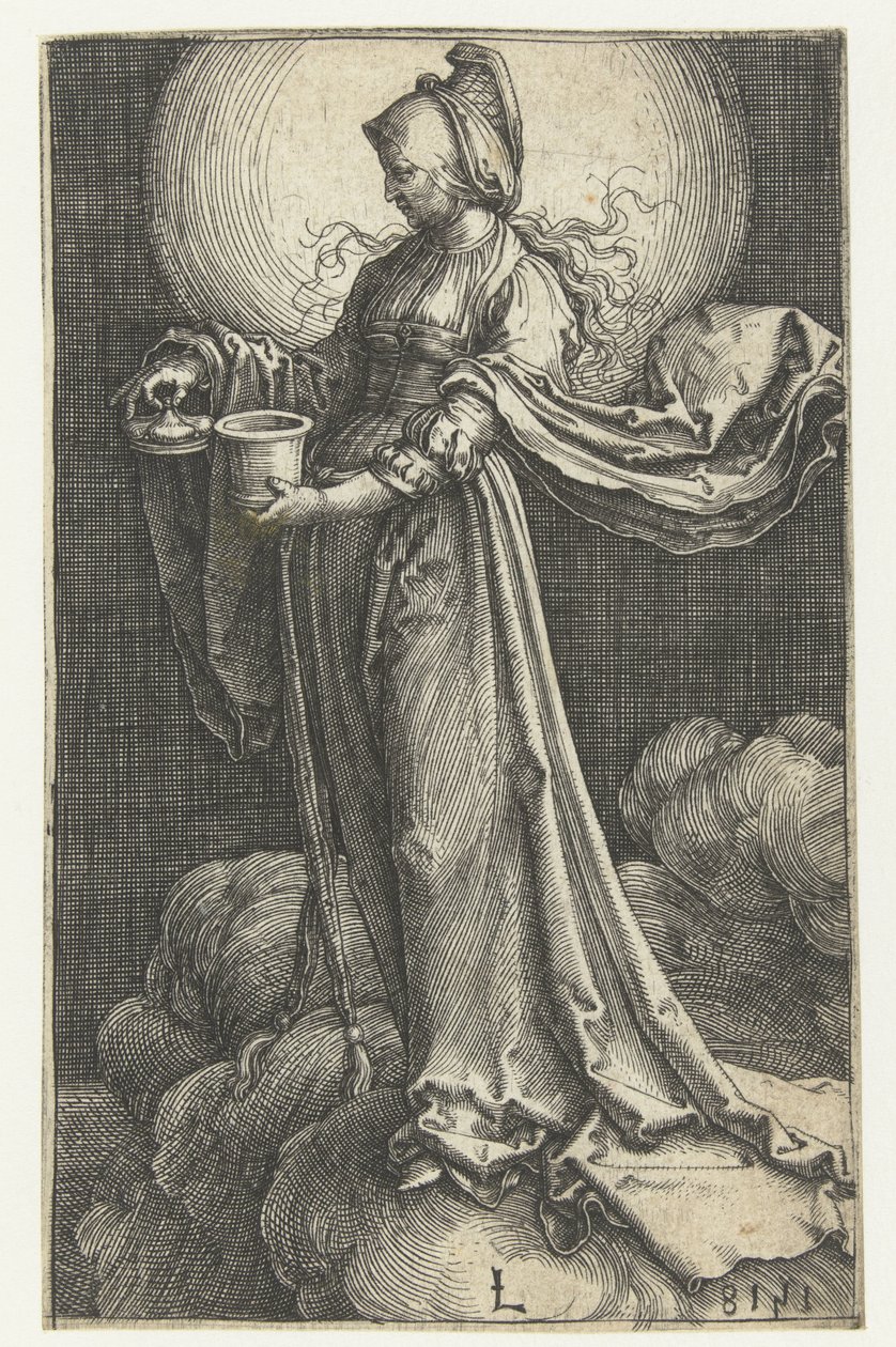 Maria Magdalena in de wolken door Lucas van Leyden