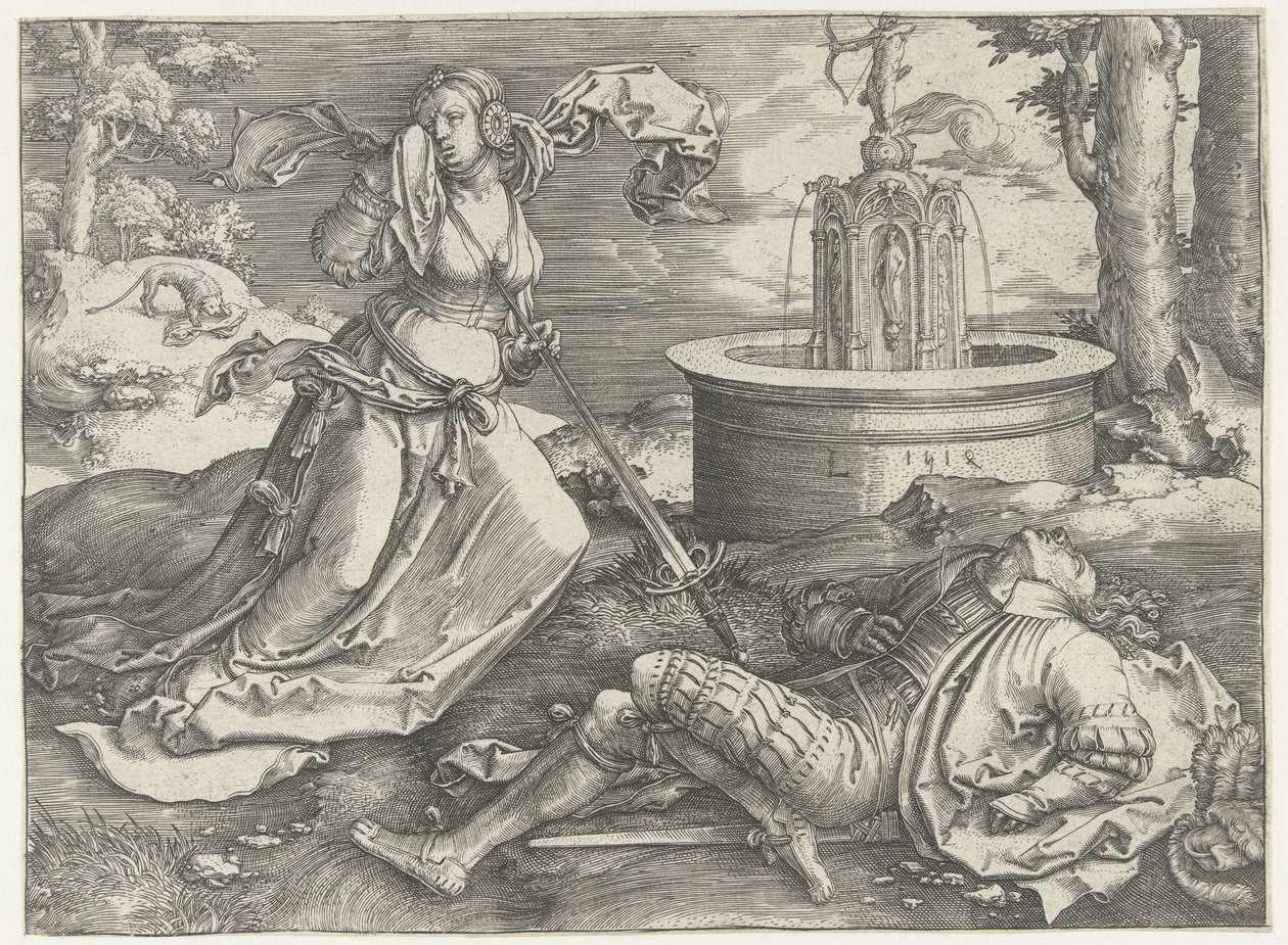 Pyramus en Thisbe door Lucas van Leyden