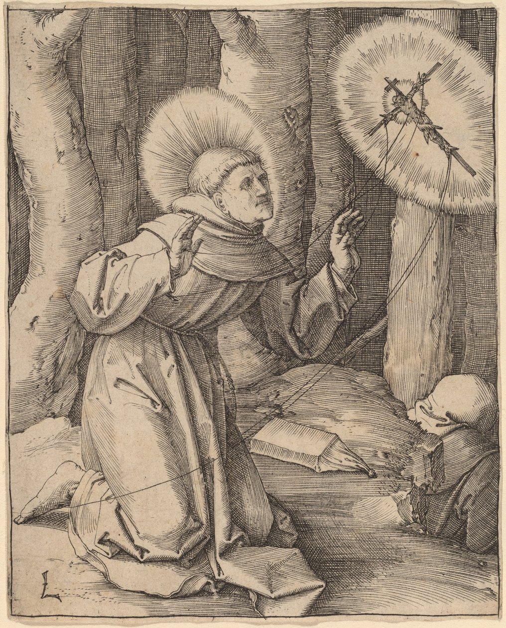Sint Franciscus van Assisi Ontvangt de Stigmata door Lucas van Leyden