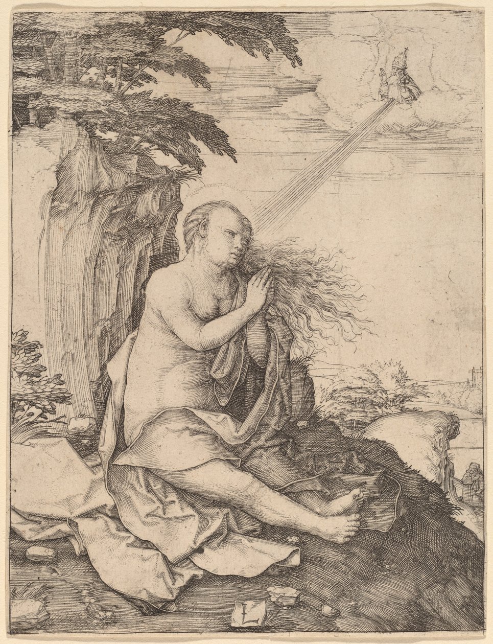 Sint Maria Magdalena in de Woestijn door Lucas van Leyden