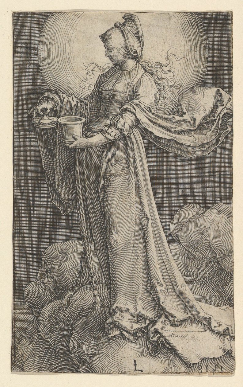 St. Maria Magdalena op de wolken, 1518 door Lucas van Leyden