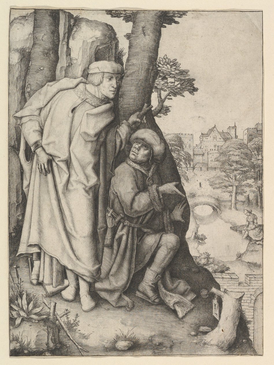 Susanna en de twee oudsten door Lucas van Leyden