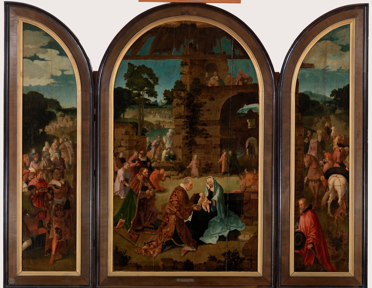De aanbidding der wijzen drieluik door Lucas van Leyden
