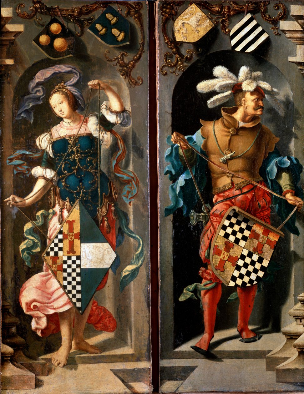 De genezing van de blinde man van Jericho, zijpaneel door Lucas van Leyden