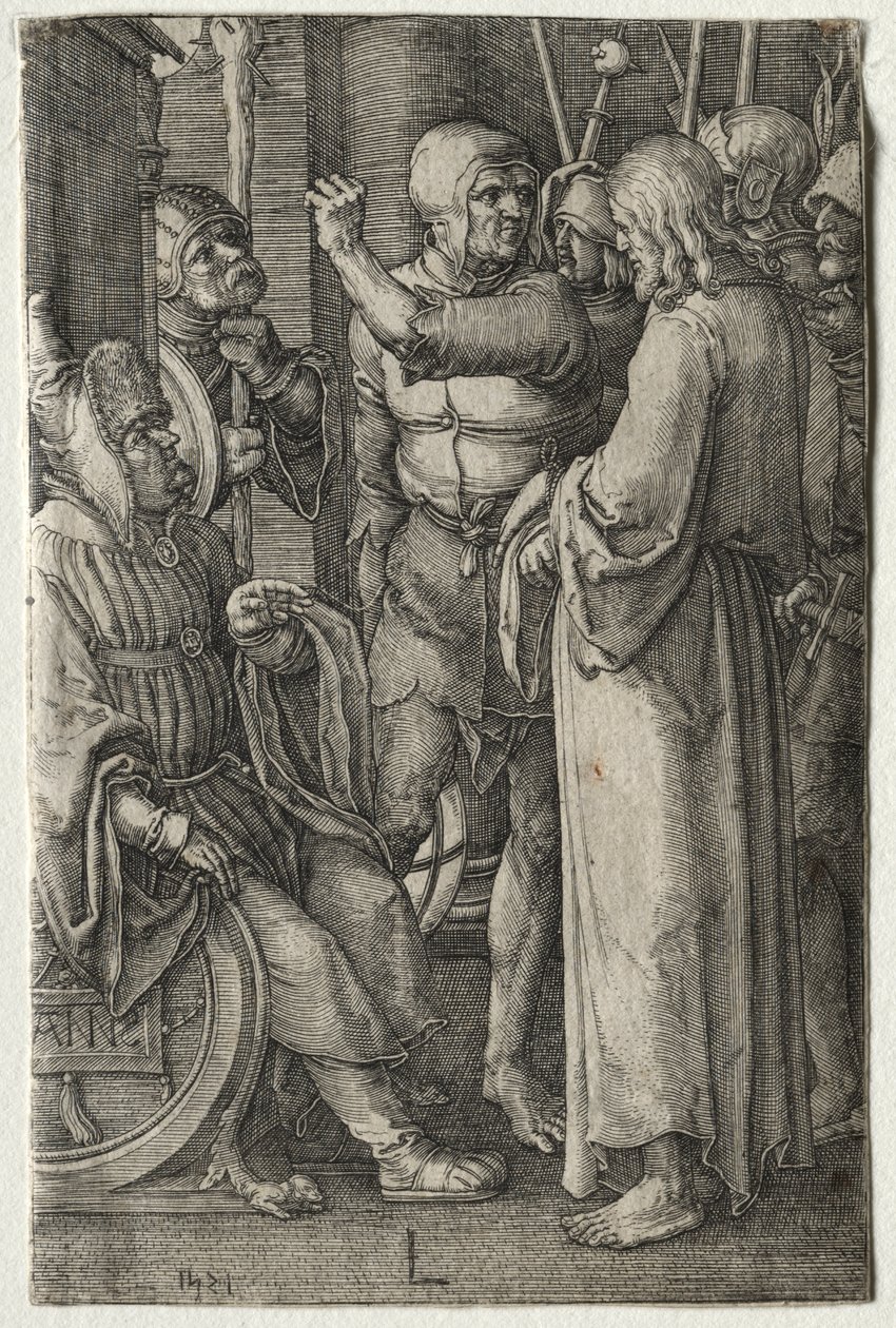 De Passie: Christus Voor de Hogepriester door Lucas van Leyden