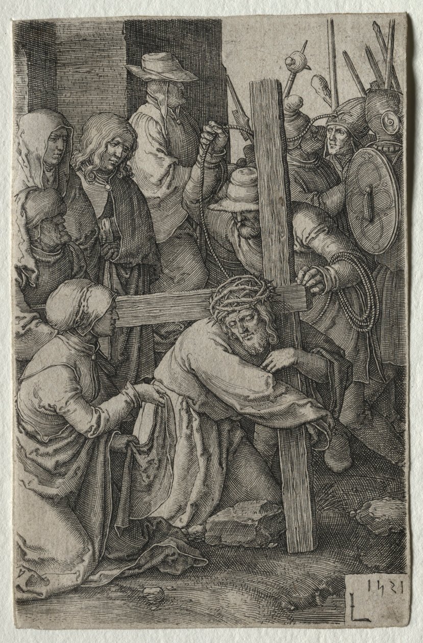 De Passie: Christus draagt het kruis, 1521 door Lucas van Leyden