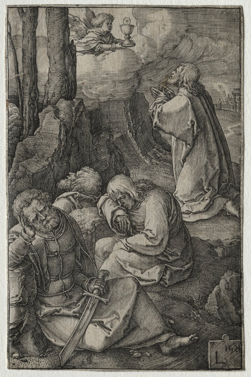 De Passie: De Agonie in de Tuin, 1521 door Lucas van Leyden