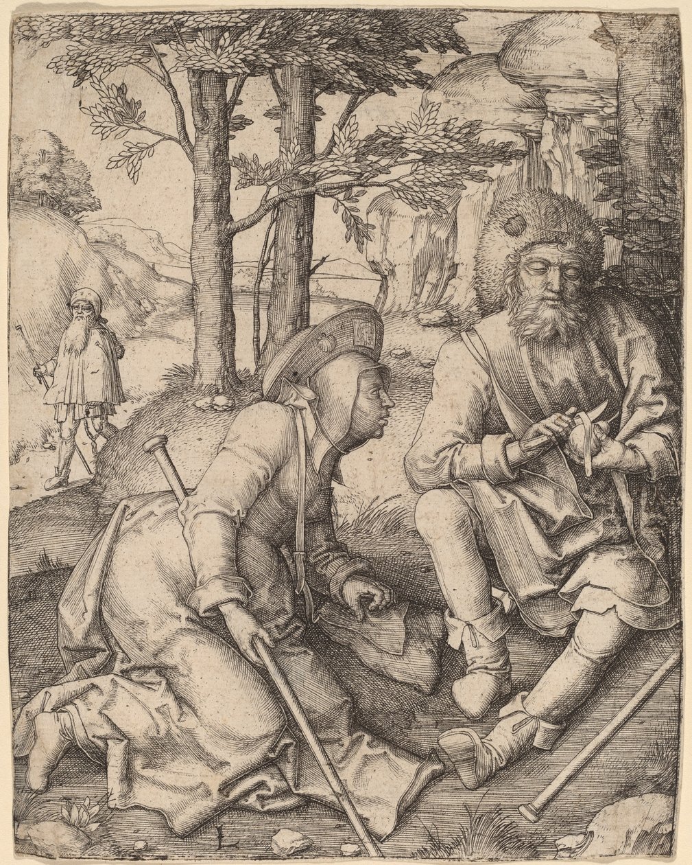 De pelgrims door Lucas van Leyden
