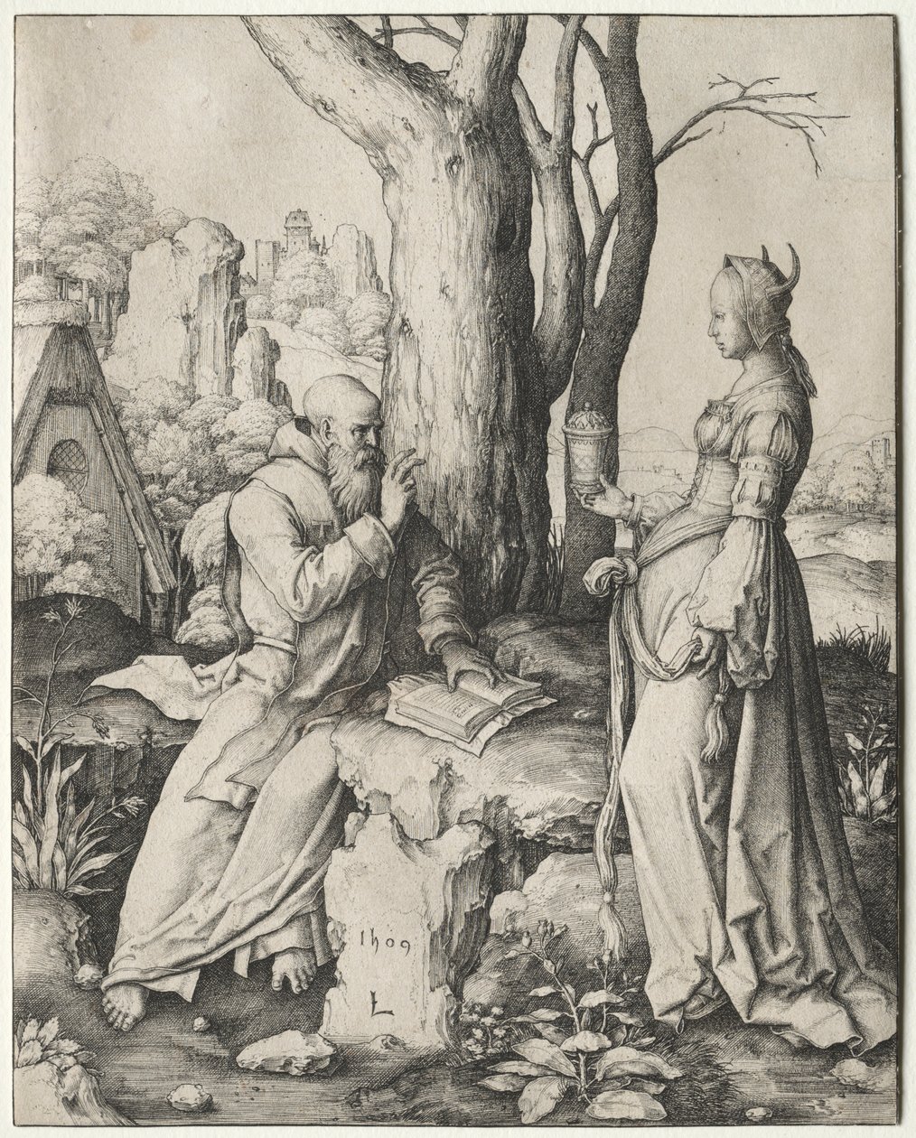 De verzoeking van St. Antonius door Lucas van Leyden