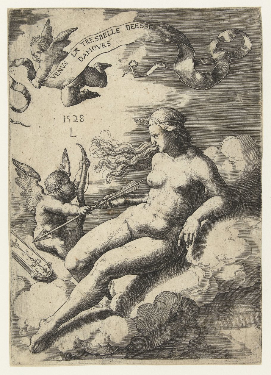 Venus en Cupido door Lucas van Leyden