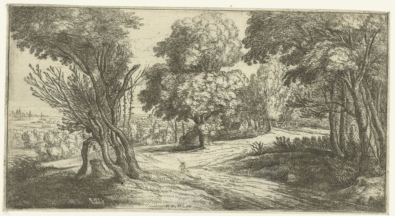 Boslandschap door Lucas van Uden