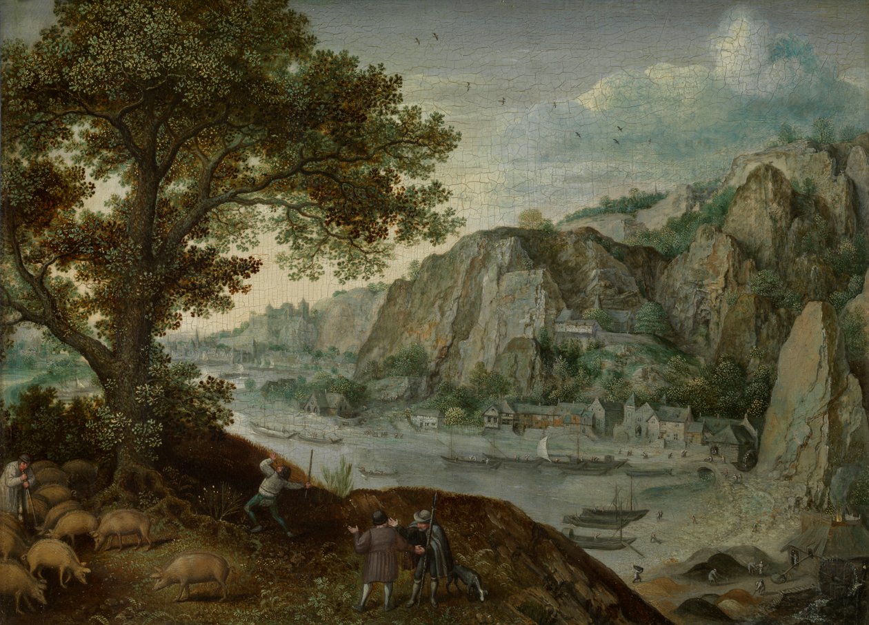 Huy, gezien vanuit Ahin door Lucas van Valckenborch