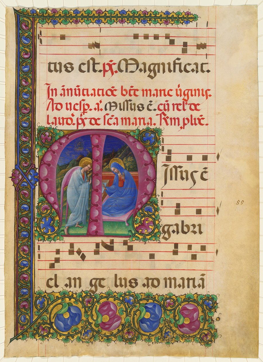 De Aankondiging aan de Maagd door Luchino (fl.1434-62) Belbello