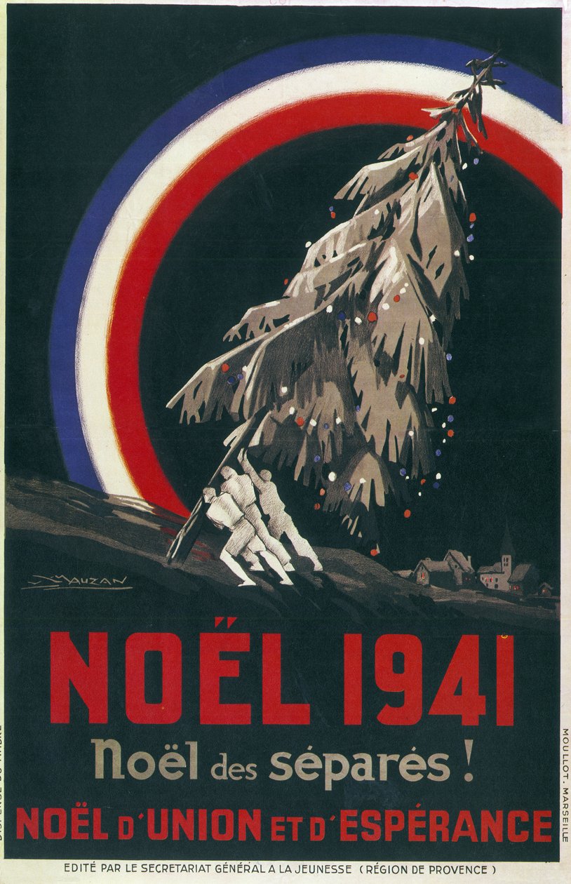 Poster voor Kerstmis van gevangenen, Frankrijk door Luciano Achille Mauzan