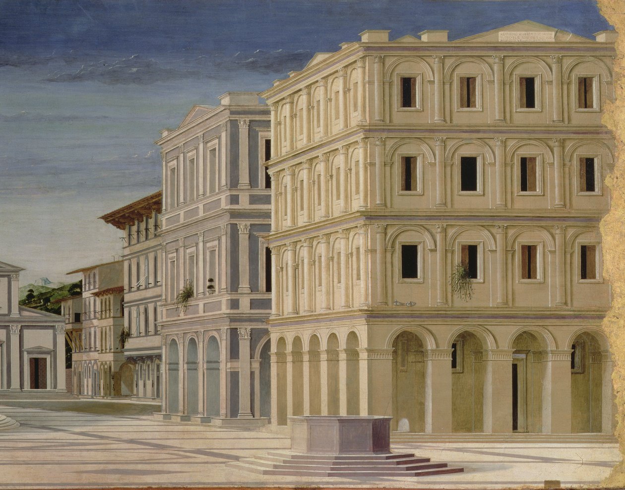 Zicht op een ideale stad, of De Stad van God (detail) door Luciano Laurana
