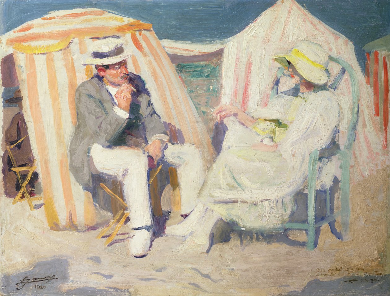 Gesprek op het strand door Lucien Hector Jonas