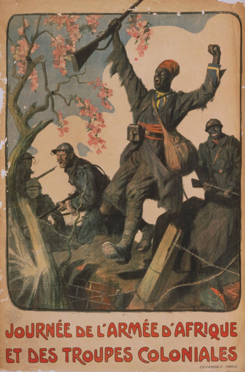 Poster ter Viering van de Eenheid van Franse en Koloniale Troepen door Lucien Hector Jonas