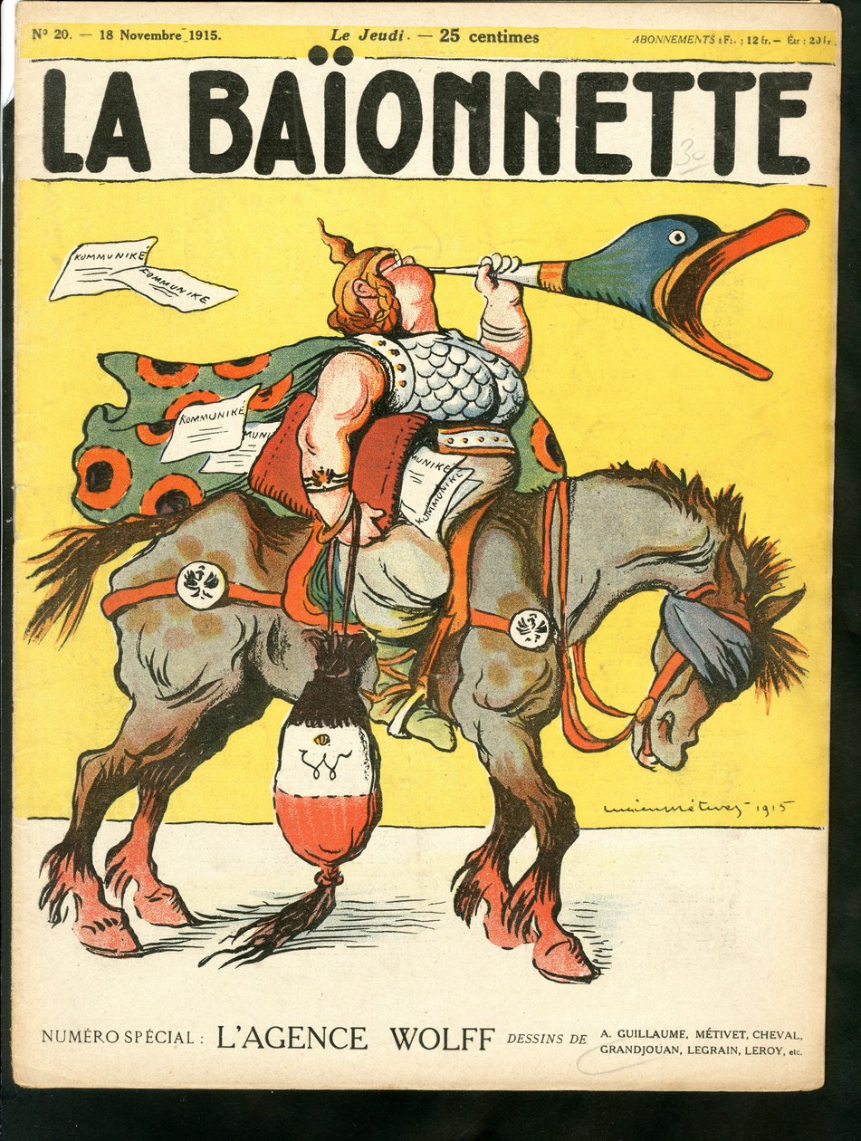 Omslag van "La Baionnette", Satirisch in kleuren door Lucien Metivet