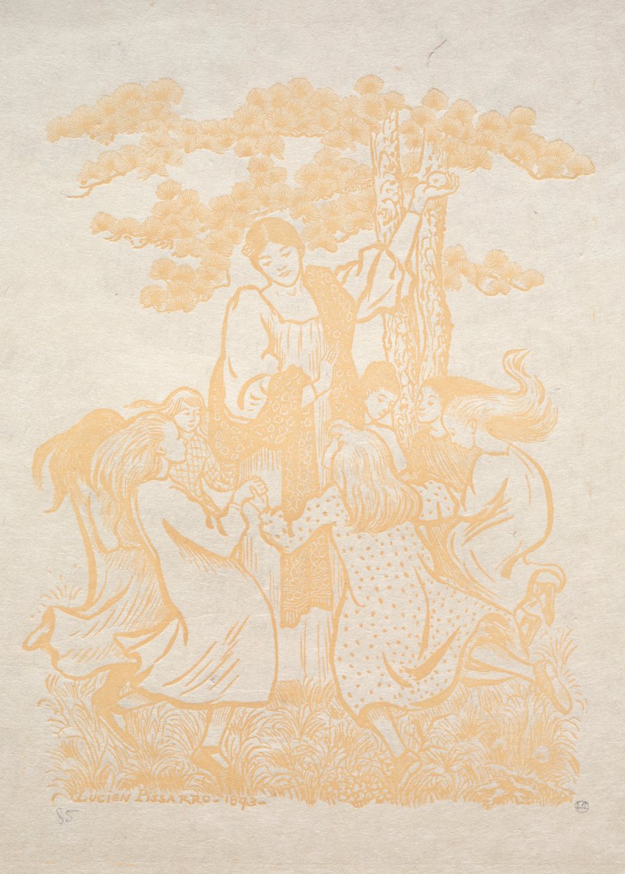 Illustratie 25: La Ronde, 1893 door Lucien Pissarro