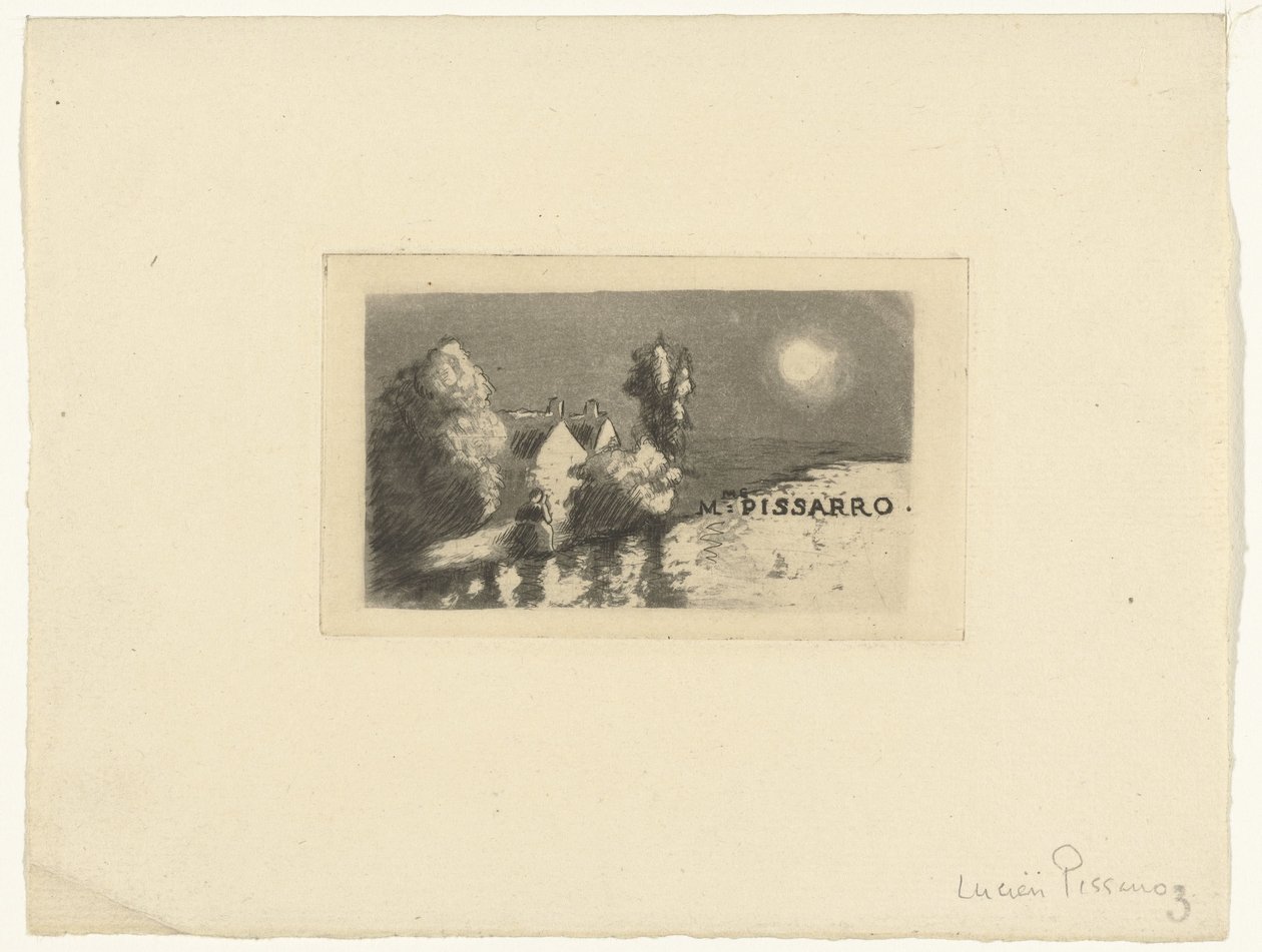 Visite-kaartje voor Madame Pissarro door Lucien Pissarro