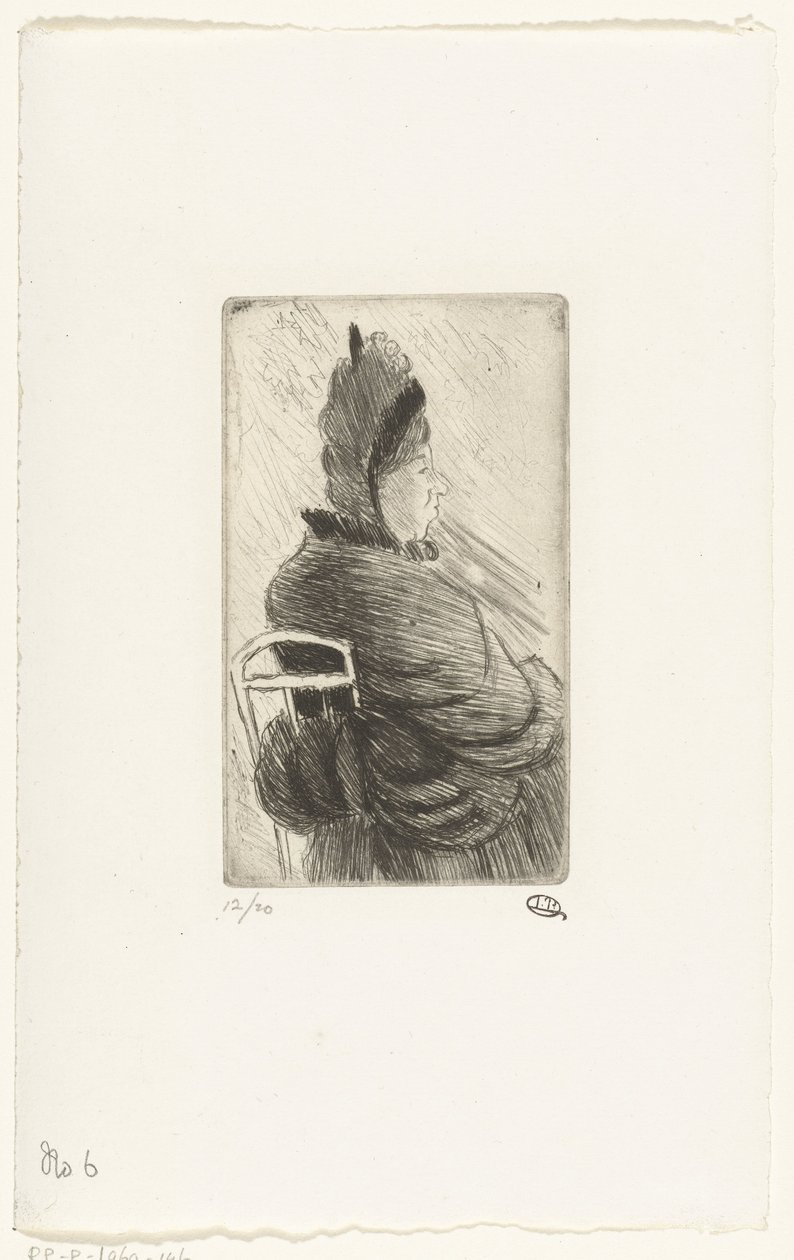 Zittende vrouw door Lucien Pissarro