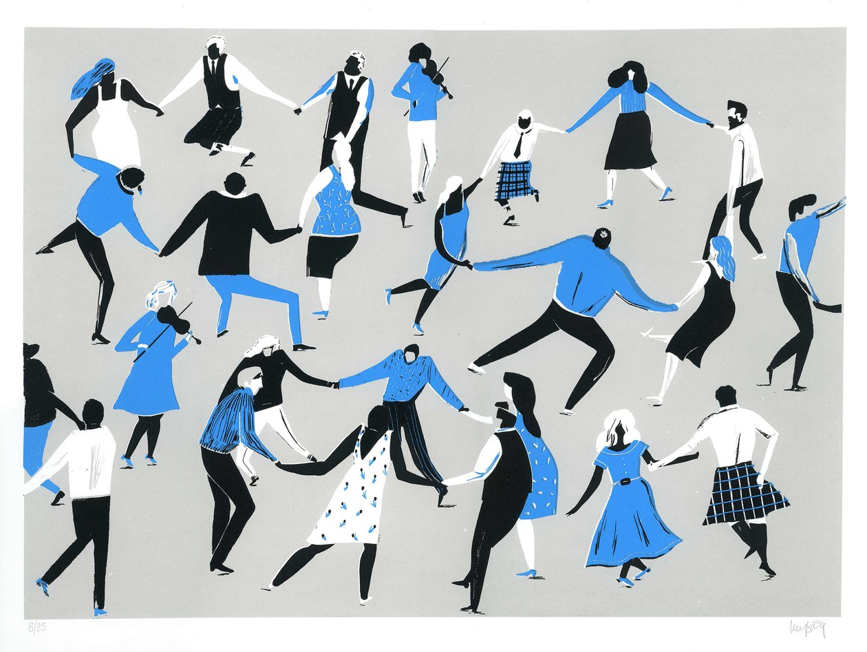 Ceilidh, 2016 (screenprint) door Lucy Banaji