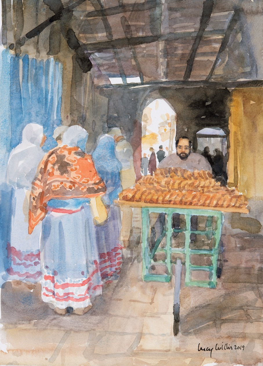 Bagelverkoper in de Oude Stad, Jeruzalem door Lucy Willis