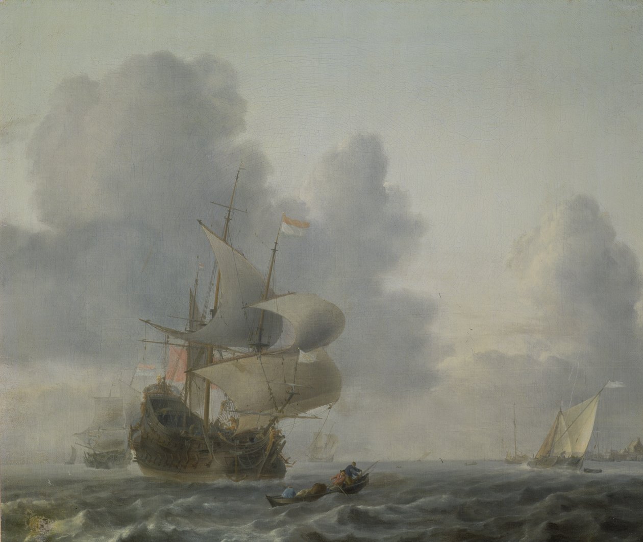 Stormachtige zee, 1690 door Ludolf Backhuysen