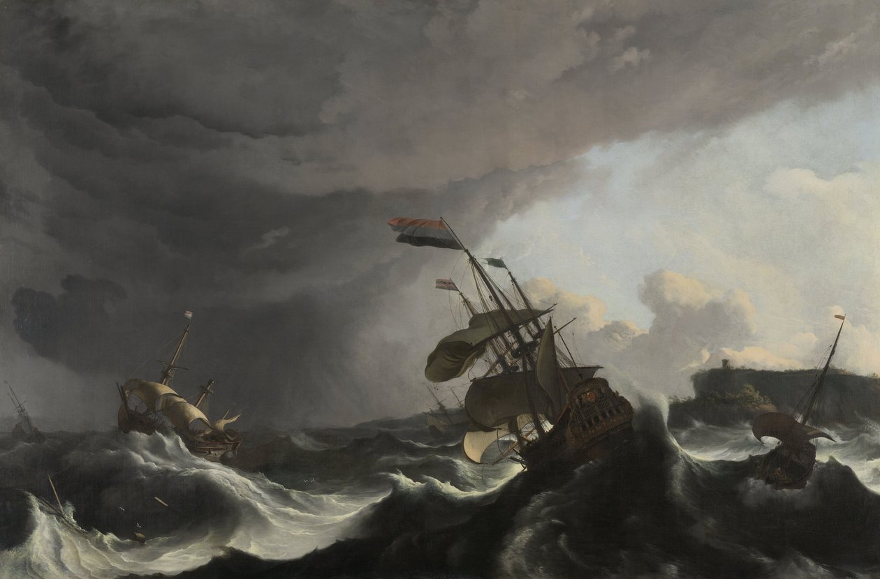 De Slag bij Terheide, c.1695 door Ludolf Backhuysen