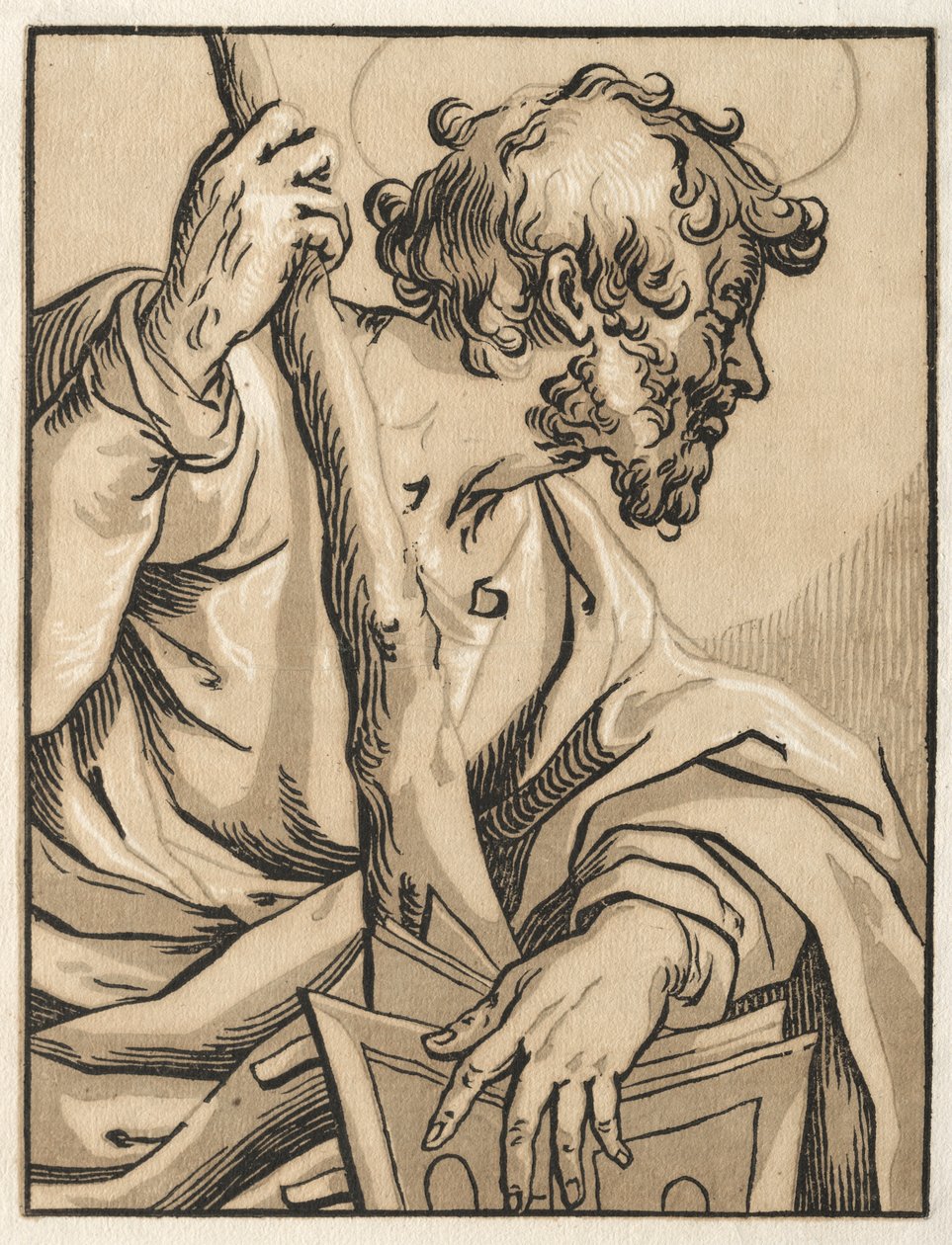 Christus en de apostelen: St. Judas Thaddeus met de knuppel, 1600s door Ludolph Büsinck