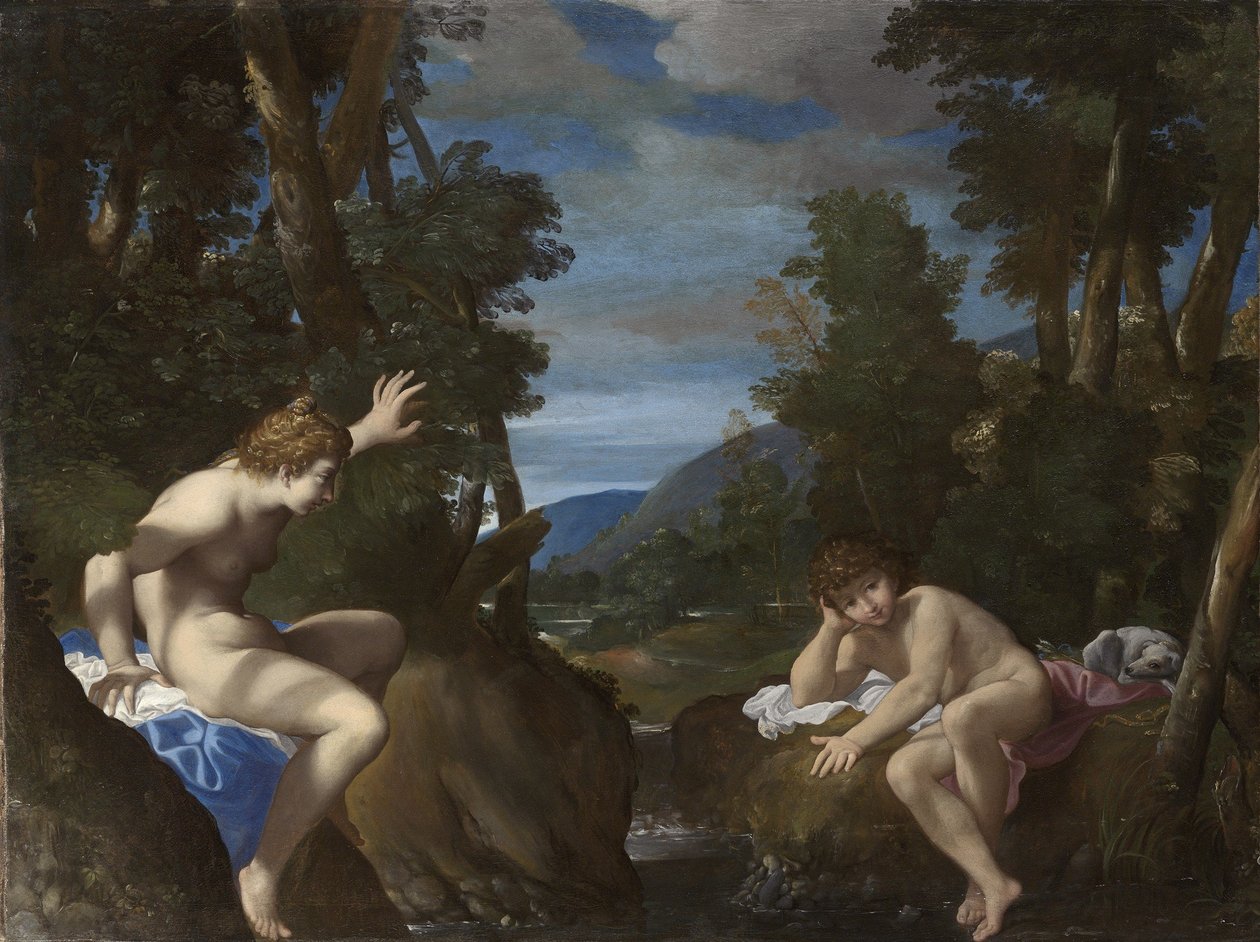 Salmacis en Hermafrodiet door Ludovico Carracci
