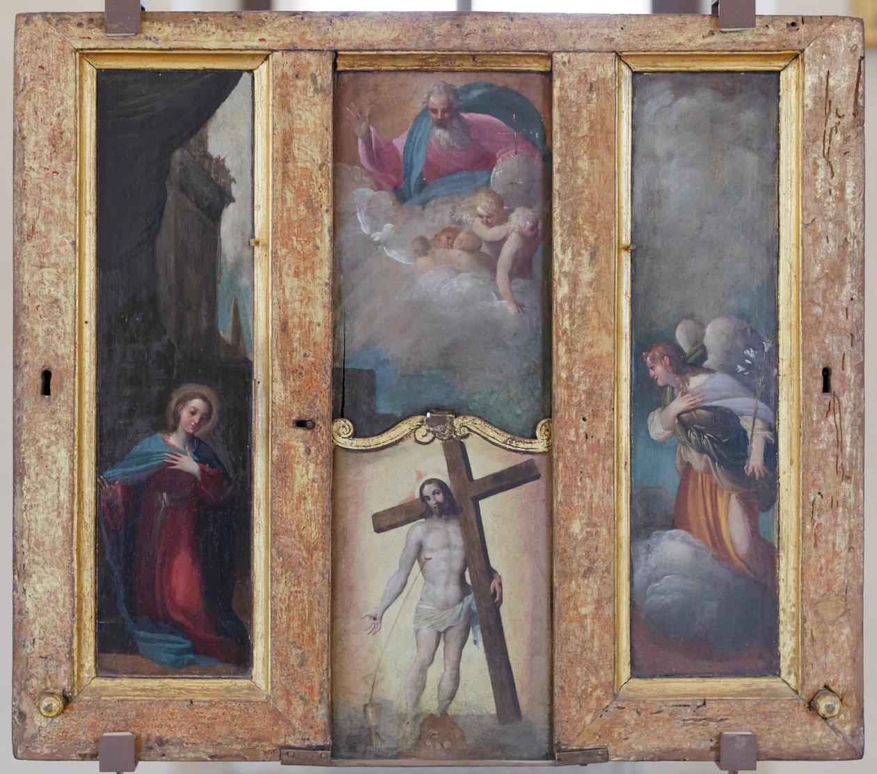 Aankondiging, God de Vader in glorie en het kostbare bloed van Christus door Ludovico Carracci