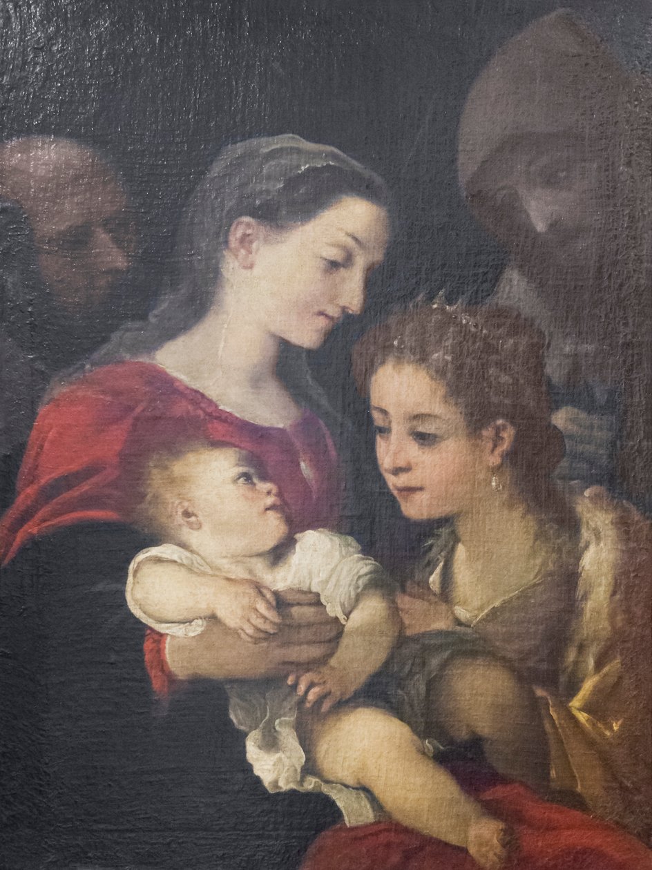 De Heilige Familie met de heiligen Franciscus en Catharina van Alexandrië, ca. 1589-92 door Ludovico Carracci