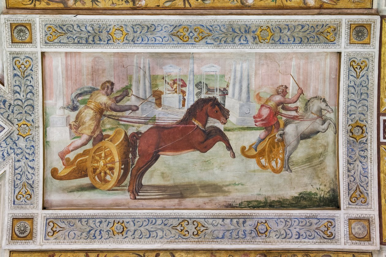 De race van de quadriga (detail) door Ludovico Settevecchi