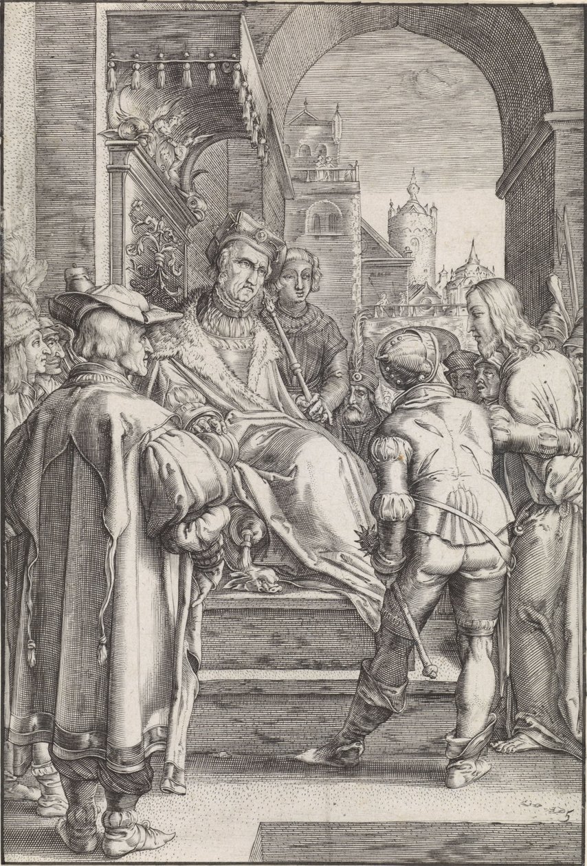 Christus voor Pilatus door Ludovicus Siceram