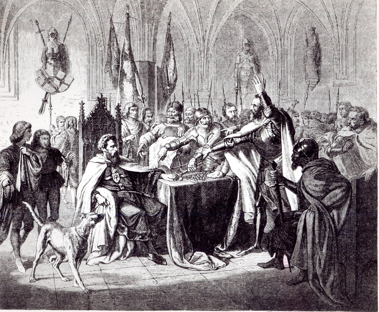 De Verkoop van het Kasteel van Marienburg in 1457 aan Koning Casimir IV van Polen, 1854 door Ludwig Rosenfelder