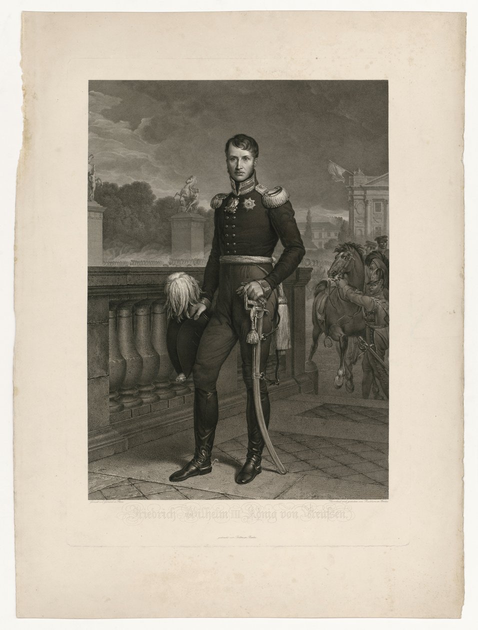 Frederik Willem III op de Place de la Concorde door Ludwig Buchhorn