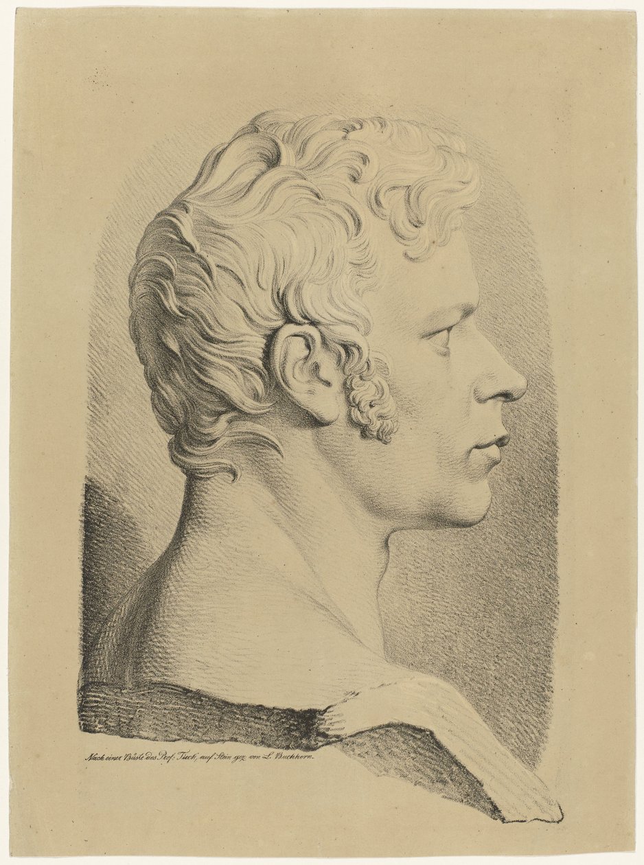 Portretbuste van Karl Friedrich Schinkel door Ludwig Buchhorn