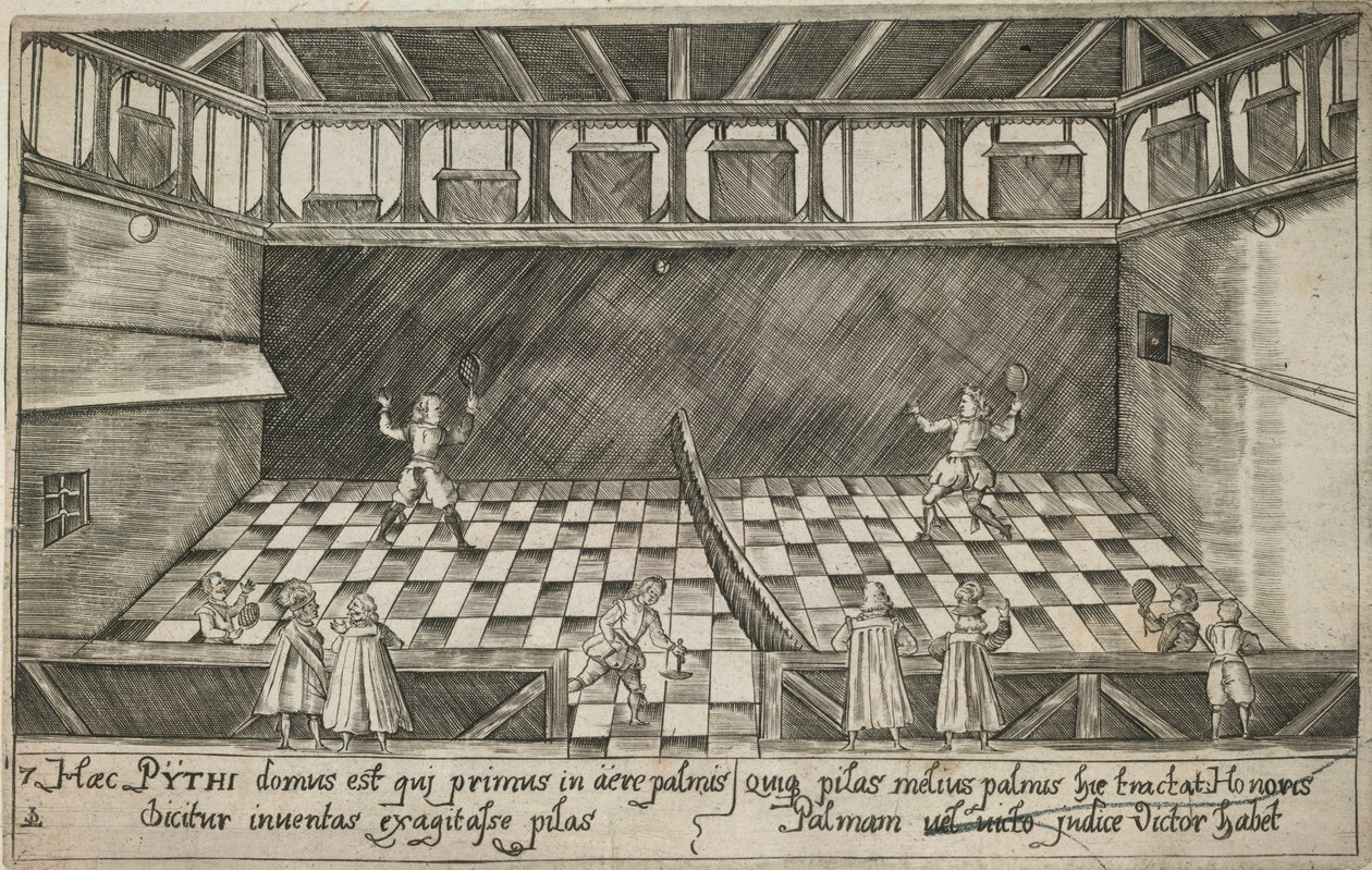 Een spel van echt tennis, c.1600 door Ludwig Ditzinger